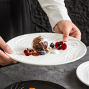 Ljojo Matte Ceramic Ripple Plate - Specialty Tableware for Snacks, Sushi, and Desserts