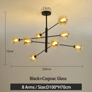 LED Chandelier Black/Gold Modern Pendant Light for Living Room - Ljojo
