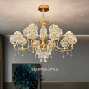Ljojo Luxury Crystal Chandelier: Modern Living Room & Bedroom Pendant Light Fixtures