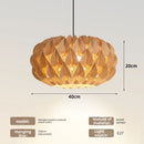 Retro Wooden Art Lamp: Japanese Bedroom Ceiling Wooden Pendant Light by Ljojo