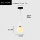 Modern Natural Marble Chandelier Sphere Creative Copper Lighting by Ljojo