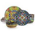 Ljojo 12/16/18/24-Piece Stoneware Dinnerware Set in Bohemian Style