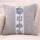 Ljojo Linen Chinese Pavilion Pattern Pillow Cover for Home Sofa Bedroom