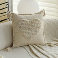 Ljojo Love Tassel Cushion Cover 45x45 Cotton Throw Pillow Home Decor