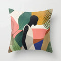 Ljojo Minimal Line Abstract Sun Pattern Plush Pillow Case