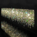 Nordic Rectangular Drop Crystal Chandelier - Luxury LED Hanging Lamp for Living Dining Room by Ljojo