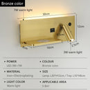 Ljojo LED Wall Lights with Wireless Charger, USB Interface, Minimalist Design for Living Rooms & Bedrooms