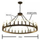 American Retro E14 Led Pendant Lights: Black Metal Chandelier by Ljojo for Living Room & Stairs