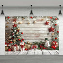 Christmas Party Background Cloth with Snowman & Gift Pattern, Ljojo Brand Home Decor