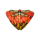 12 Inch Tiffany Dragonfly Glass Wall Lamp for Living Room - Mediterranean Style Wall Lighting by Ljojo