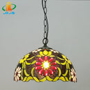 12-inch American-style Embankment Flower Chandelier: Tiffany Glass Lighting by Ljojo for Milk Tea Shop & Coffee Restaurant