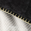 Ljojo Luxury Chenille Pillow Cover with Velvet Stitched Edge