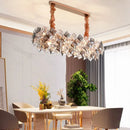 Ljojo Mid Century Square Crystal Chandelier LED Pendant Lamp for Home Décoration