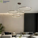 Ljojo LED Pendant Light Stylish Rings Chandelier for Home Decoration