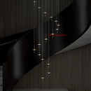 Ljojo Meteor Water Droplet Crystal Chandelier LED Hanging Lamps for High House Staircase