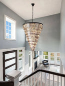 LED American Spiral Crystal Pendant Light Modern Black Hanging Lamp—Ljojo