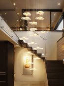 LED Lotus Leaf Design Staircase Chandelier - Modern, Long, Villa - Ljojo