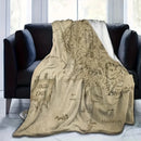Ljojo Middle Earth Map Fleece Blanket - Lightweight, Soft, All-Season Home Decor