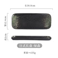 Ljojo 12" Ceramic Sushi BBQ Plate - Rectangular Tray for Desserts, Noodles.