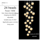 Modern Glass Ball Ceiling Chandelier Dimmable for Staircase Living Room by Ljojo