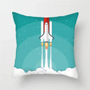 Cartoon Spacecraft Astronaut Rocket Pillowcase for Home Decor - Ljojo