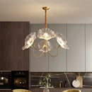 Ljojo Lotus Leaf Glass Ceiling Lamp Chandelier Nordic Hanging Light E14 Bulb Optional