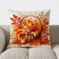 Autumn Maple Leaves Decorative Pillow Cover by Ljojo for Sofa, Bedroom, Car