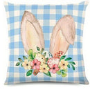 Bunny Floral Egg Print Easter Pillow Covers for Farmhouse Decor by Ljojo