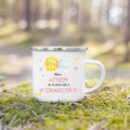 Enamel French Printed Coffee Cup with Handle - Best Thanks Gift for Atsem by Ljojo