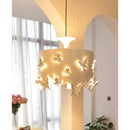 French Restaurant Pendant Lamp Modern Cream Iron Chandelier Bedroom Dining Table White Butterfly - Ljojo
