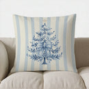 Blue Floral Bow-Patterned Cushion Cover by Ljojo for Sofa, Bedroom, Car