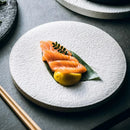 Ljojo Matte Ceramic Round Flat Plate for Molecular Cuisine and Dining