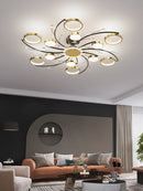Ljojo Luxury Gold Aluminum LED Chandelier with K9 Crystal for Living Room