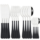 Ljojo 16-Piece Stainless Steel Cutlery Set - Silverware Spoon Knife Fork Tableware