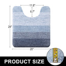 Ljojo Luxury U-Shape Bathroom Rug: Soft, Absorbent, Non-Slip Plush Shower Mat