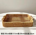 Ljojo Living Room Tray Fruit Basket Bread Plate Snack Basket Woven Wedding Plate