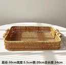 Ljojo Living Room Tray Fruit Basket Bread Plate Snack Basket Woven Wedding Plate