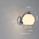 Ljojo Milky Glass Ball LED Wall Sconce, Modern Nordic Iron Wrount Lamp