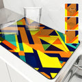 Geometric Color Blocks Kitchen Drying Mat by Ljojo