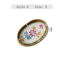 Ljojo Light Luxury Shell Inlaid Rattan Storage Basket Tray