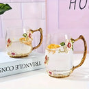 Enamel Glass Mug Set with Lid & Spoon by Ljojo: High-Temperature-Resistant Teaware