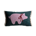 Ljojo Medieval Critter Embroidery Cushion Cover in Coffee Brown - 30x50cm
