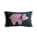 Ljojo Medieval Critter Embroidery Cushion Cover in Coffee Brown - 30x50cm