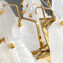Ljojo Luxury Feather Crystal Chandelier - Cream Style Main Bedroom Lighting