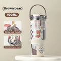 Ljojo 304 Stainless Steel Vacuum Insulated Straw Cup - Large Portable Thermos