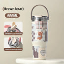 Ljojo 304 Stainless Steel Vacuum Insulated Straw Cup - Large Portable Thermos