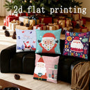 Ljojo Merry Santa Christmas Pillow Covers for Sofa Bedroom Car - Rectangular Cushion