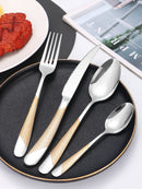Ljojo 24pc Stainless Steel Tableware Set for Family Dining
