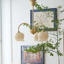 Chandelier Cream Resin Flower Bud LED Lamp - American Retro Rustic Copper - Ljojo