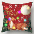 Ljojo LED Christmas Pillowcase with Santa Claus Snowman Reindeer Pattern